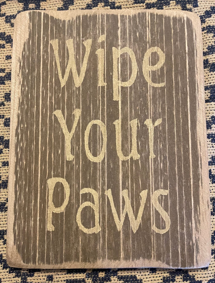 Wipe your paws sign